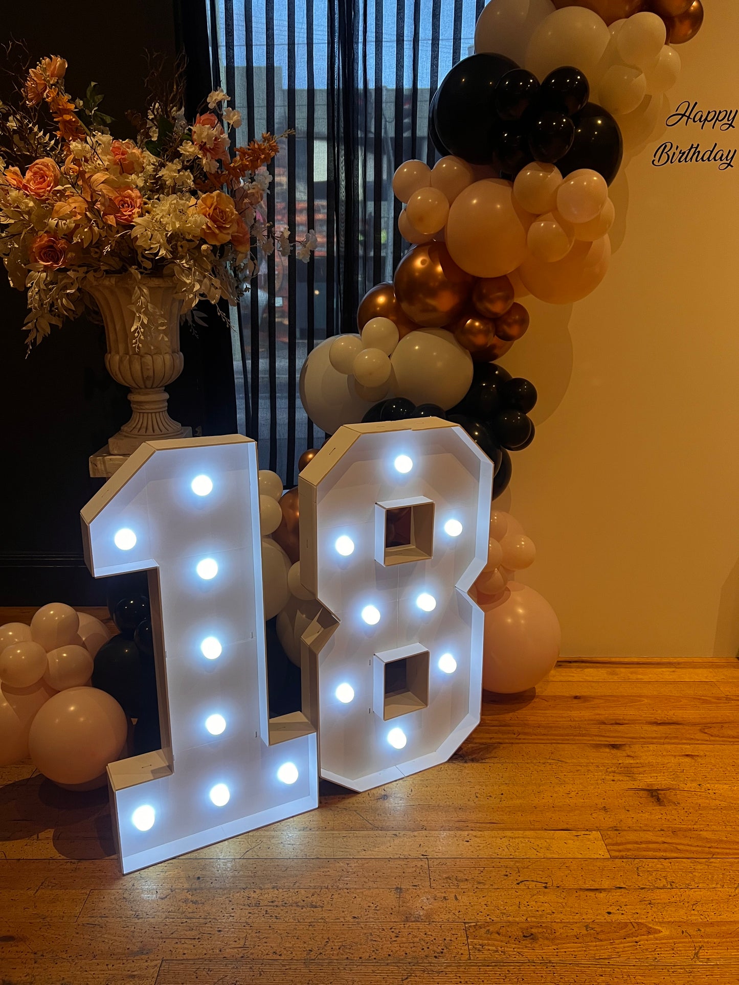 Backdrop + Light up numbers