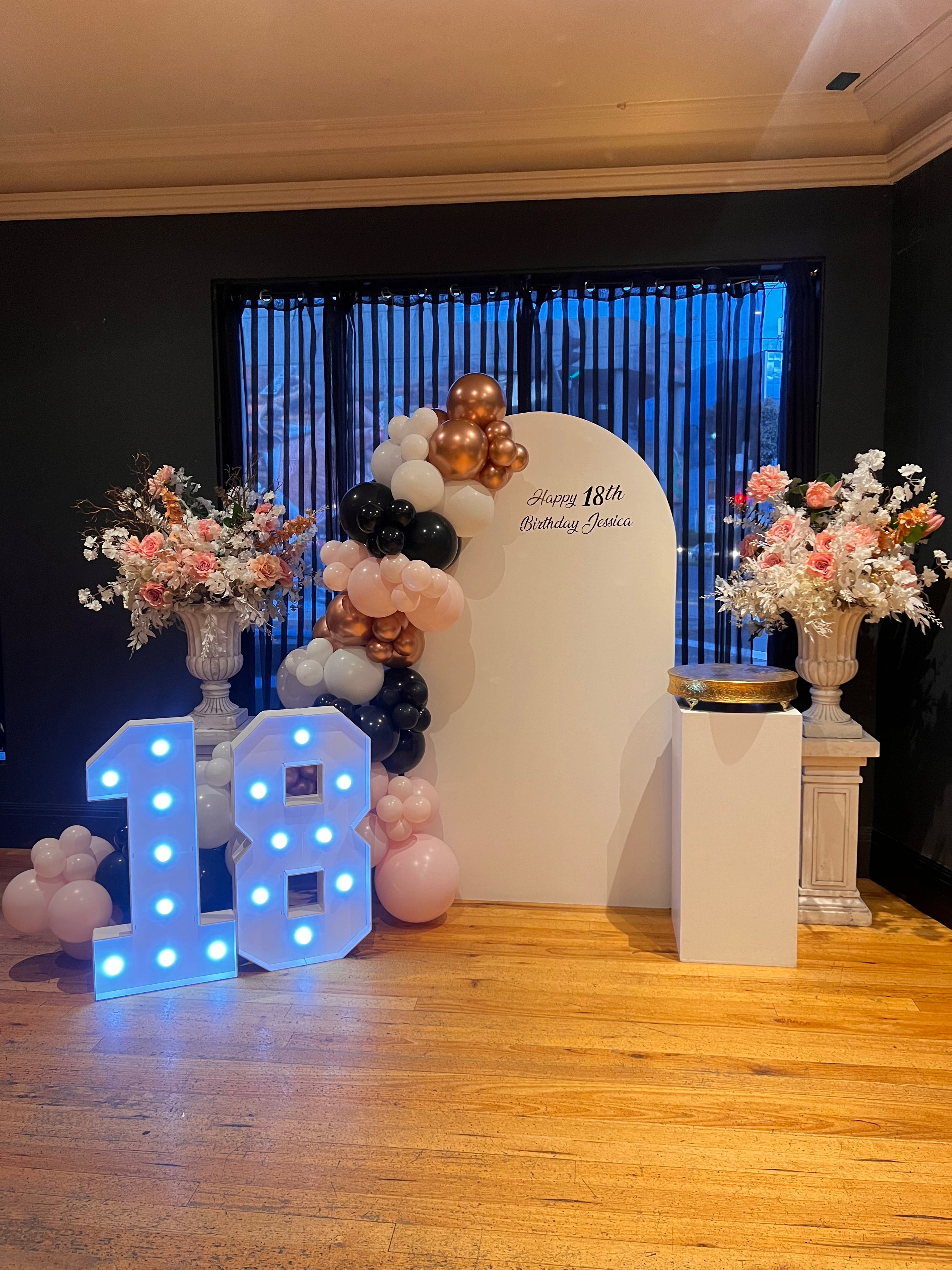 Backdrop + Light up numbers β Two A Creations