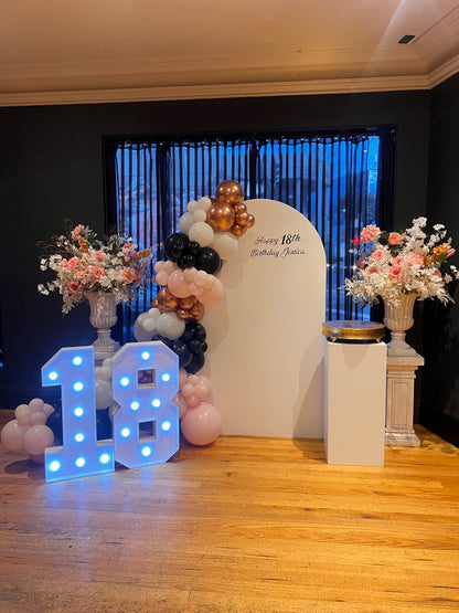 Backdrop + Light up numbers